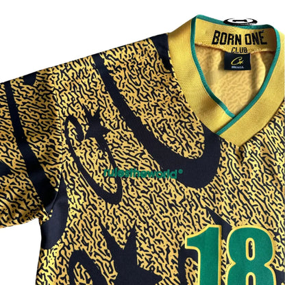 Camiseta Corteiz Yellow and Black All-Over Printed Football Uniform