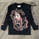 Camiseta de manga longa vertabrae jesus Preto / L