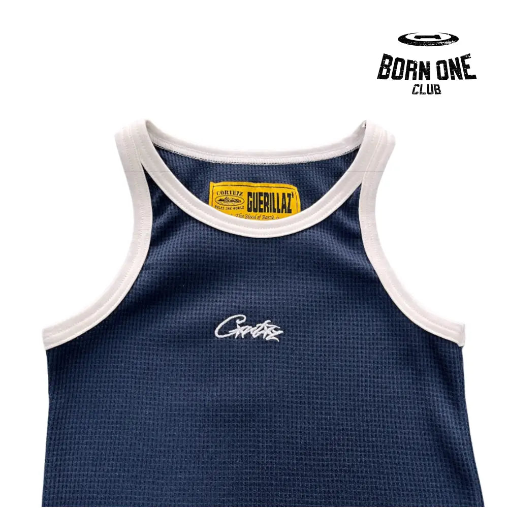 Camiseta Feminina Corteiz Chest Embroidered PP / Azul Marinho