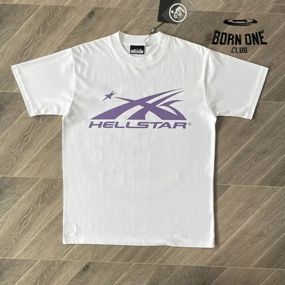 Camiseta Hellstar branco laranja / L