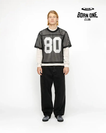 Camiseta Jersey Stussy Team 80 Boxy Fit Black