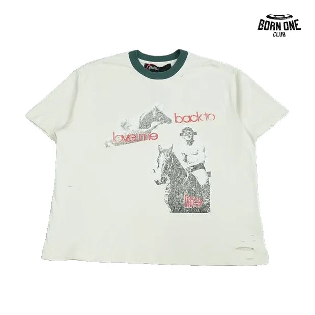 Camiseta Paly Hollywood Back To Love Ringer Tee Cream