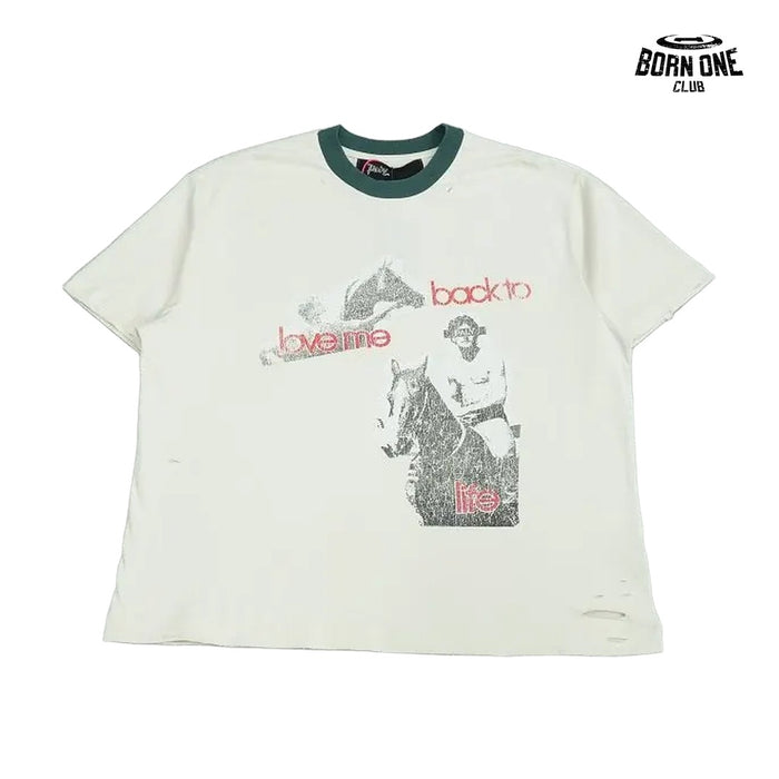 Camiseta Paly Hollywood Back To Love Ringer Tee Cream
