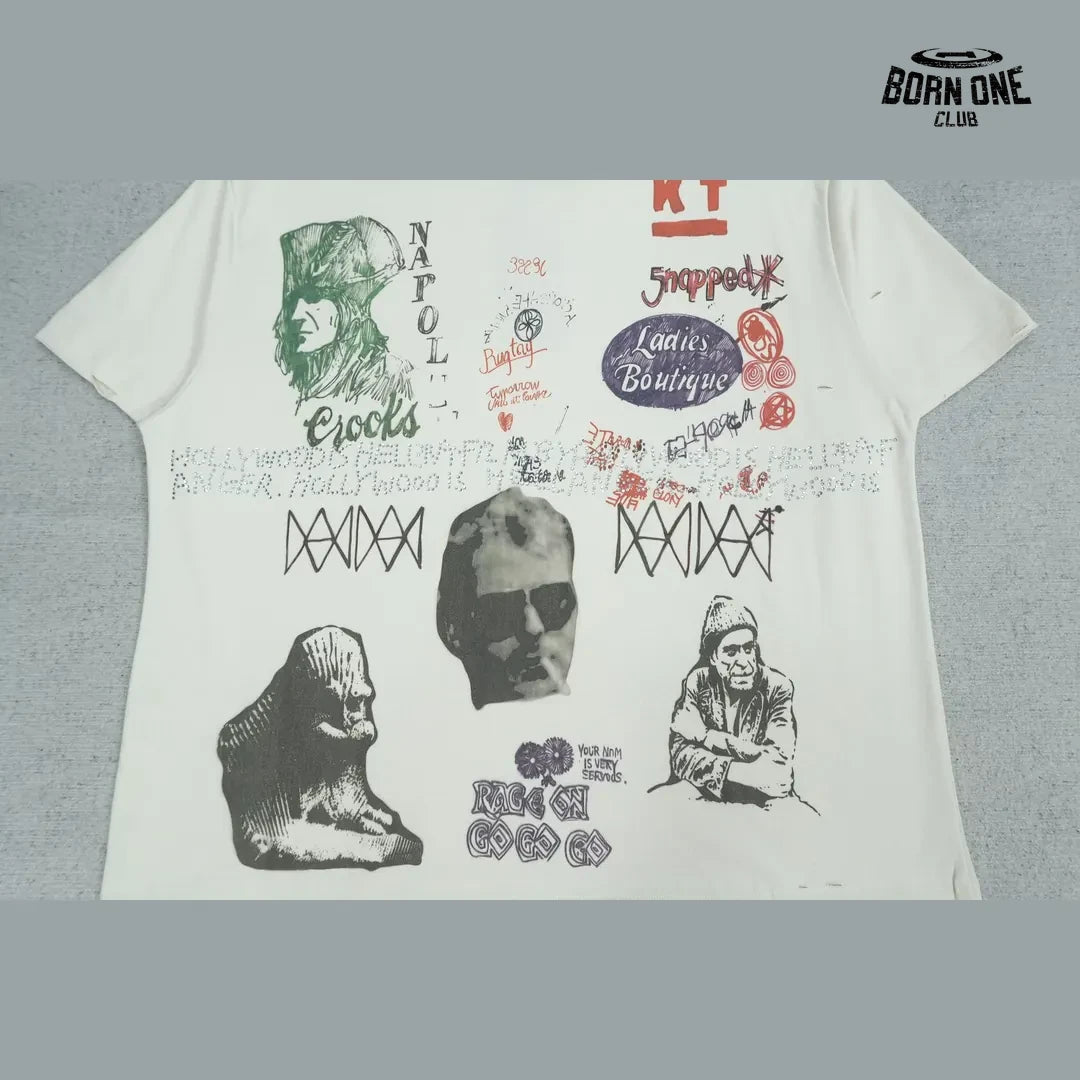Camiseta Paly Hollywood Collage Racing Tee Cream