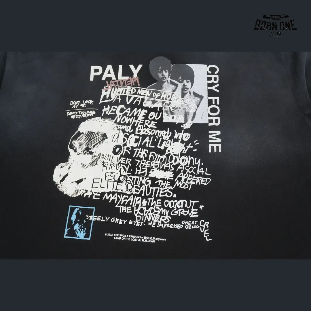 Camiseta Paly Hollywood Cry For Me Washed Tee Black