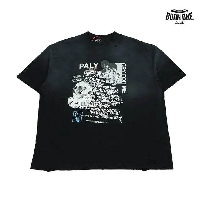 Camiseta Paly Hollywood Cry For Me Washed Tee Black