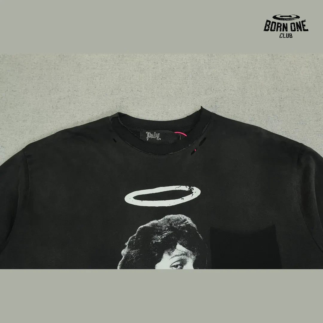 Camiseta Paly Hollywood Halo Portrait Pocket Tee Black