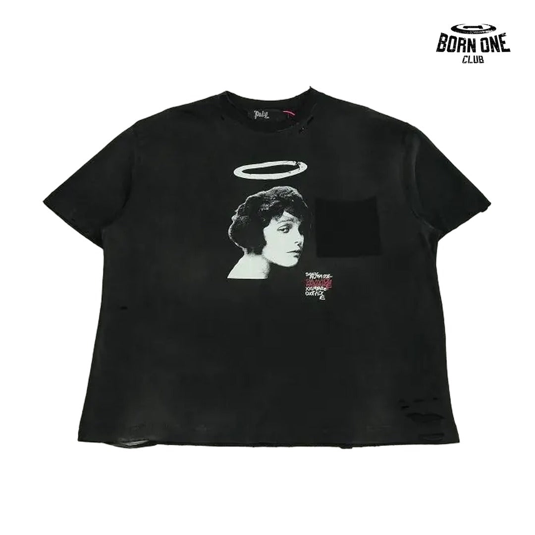 Camiseta Paly Hollywood Halo Portrait Pocket Tee Black
