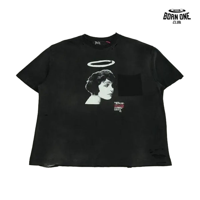 Camiseta Paly Hollywood Halo Portrait Pocket Tee Black