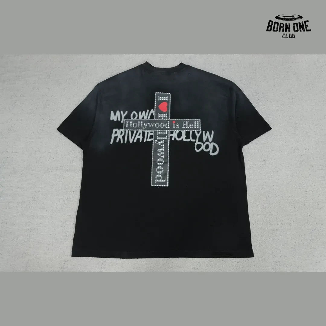 Camiseta Paly Hollywood I Love Hollywood Cross Tee Black