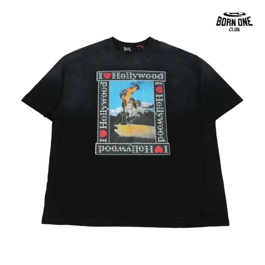 Camiseta Paly Hollywood I Love Hollywood Cross Tee Black