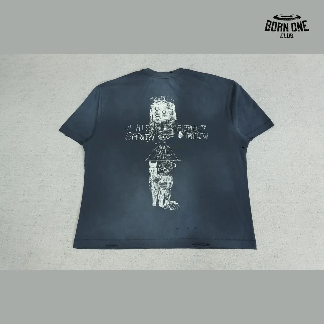Camiseta Paly Hollywood Marianne Collage Washed Tee Black