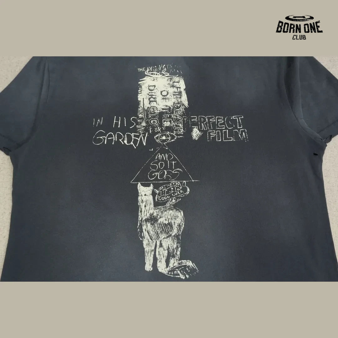 Camiseta Paly Hollywood Marianne Collage Washed Tee Black