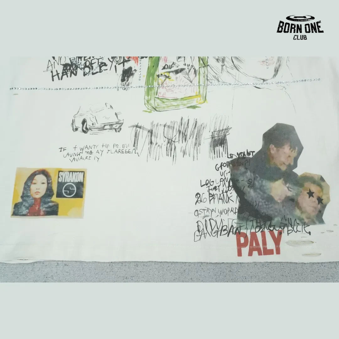 Camiseta Paly Hollywood Tulsa Sketch Tee Cream