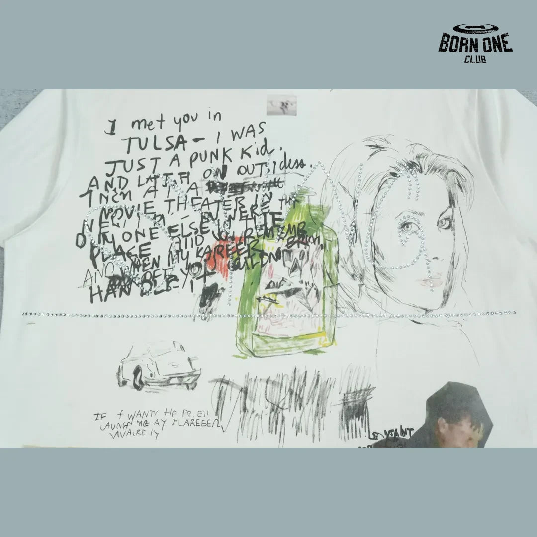 Camiseta Paly Hollywood Tulsa Sketch Tee Cream