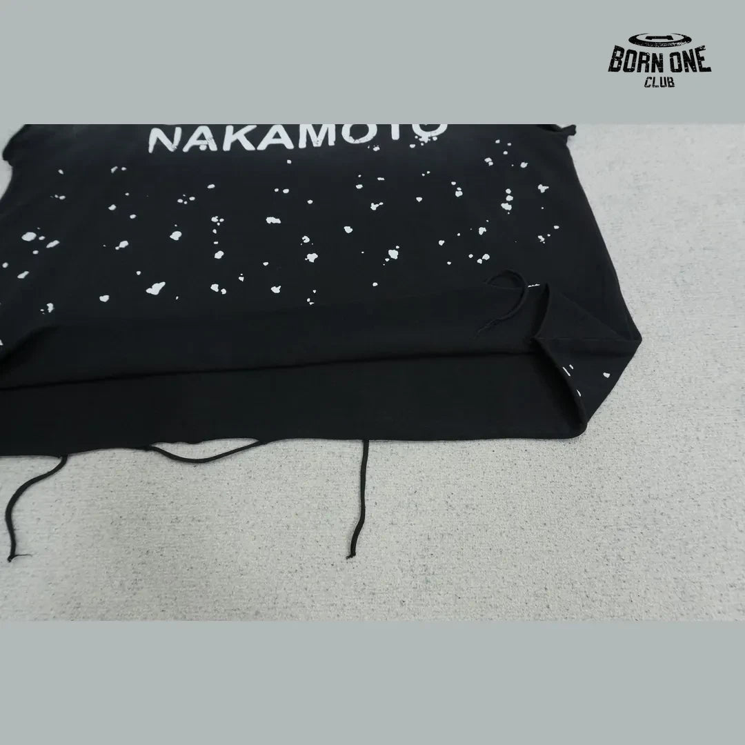 Camiseta Regata Satoshi Nakamoto Paint Splatter Sleeveless Tee Black