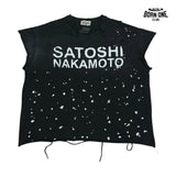 Camiseta Regata Satoshi Nakamoto Paint Splatter Sleeveless Tee Black