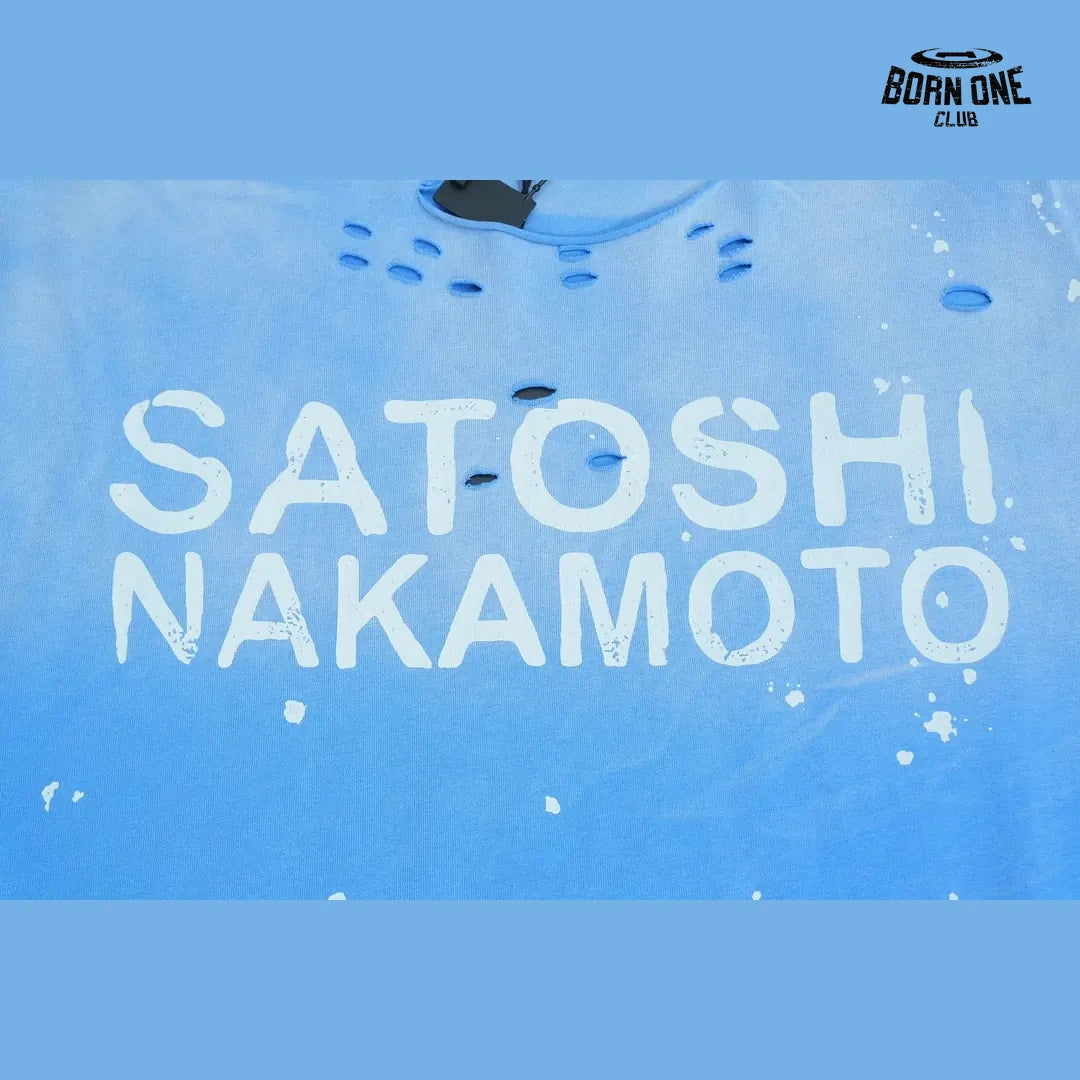 Camiseta Regata Satoshi Nakamoto Paint Splatter Sleeveless Tee Blue