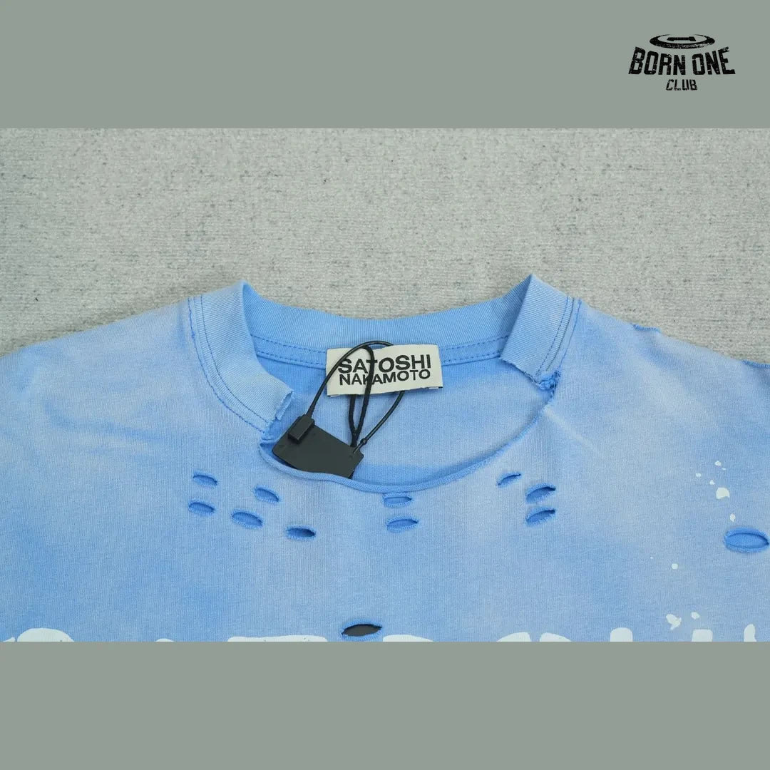 Camiseta Regata Satoshi Nakamoto Paint Splatter Sleeveless Tee Blue