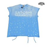Camiseta Regata Satoshi Nakamoto Paint Splatter Sleeveless Tee Blue