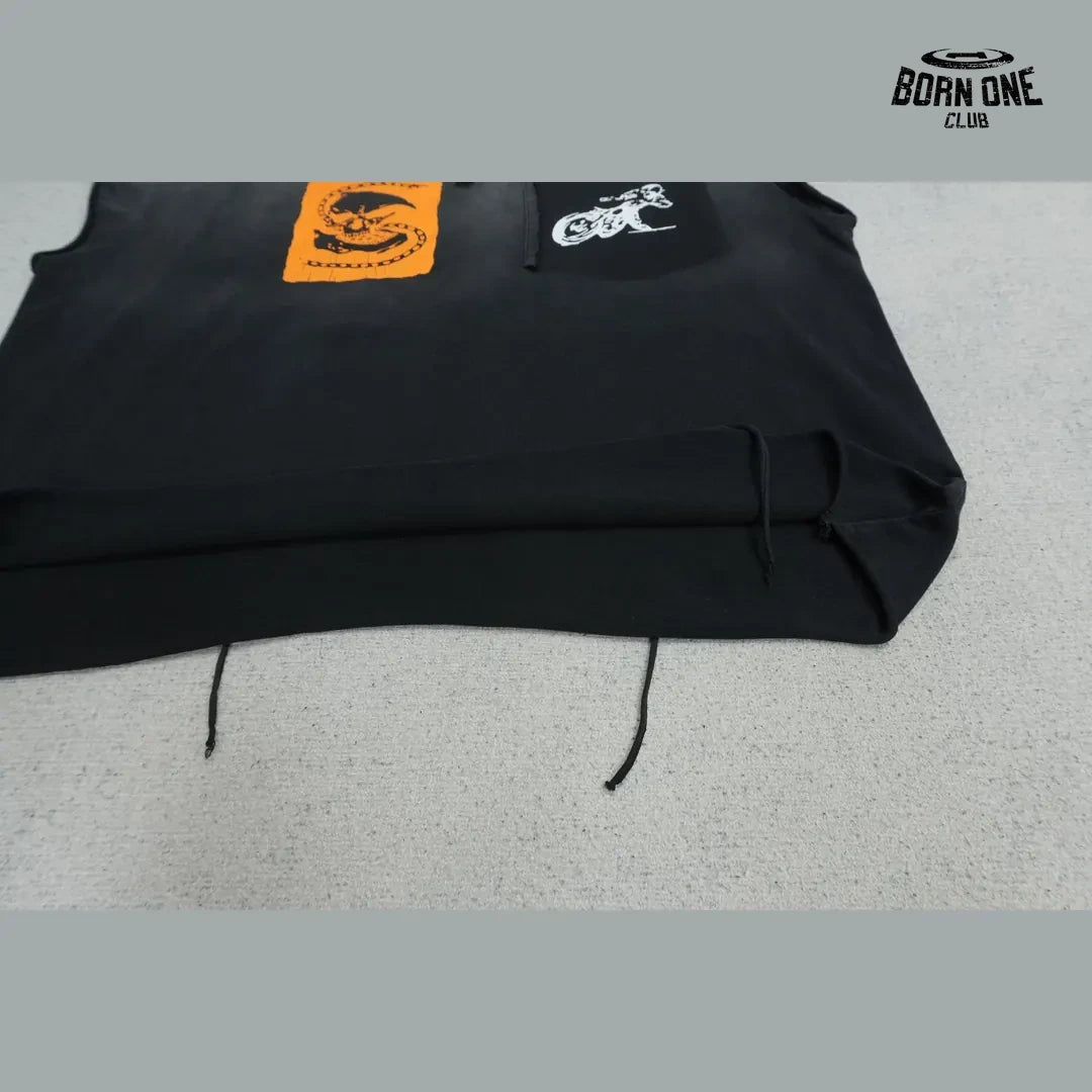 Camiseta Regata Satoshi Nakamoto Patch Sleeveless Tee Black