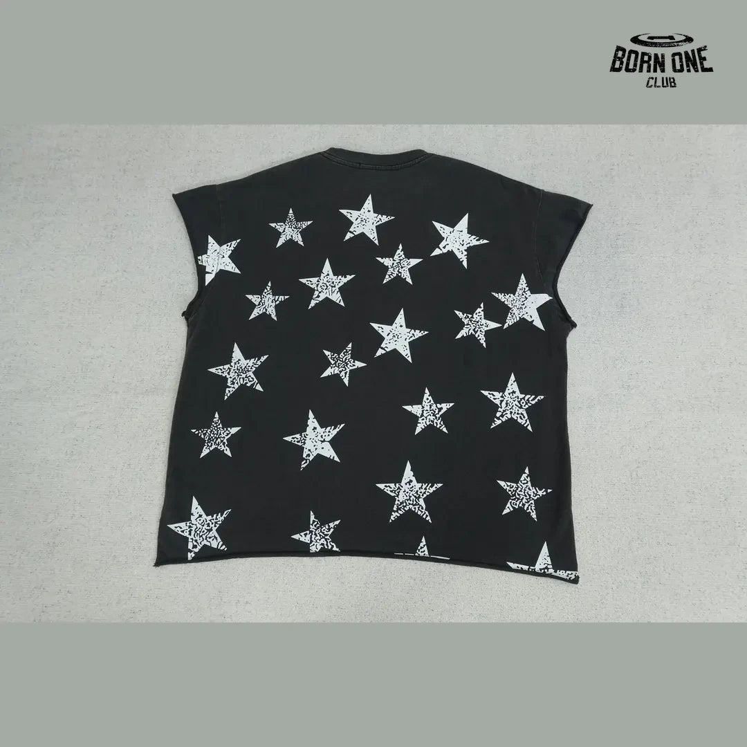 Camiseta Regata Satoshi Nakamoto Stars Sleeveless Tee Black