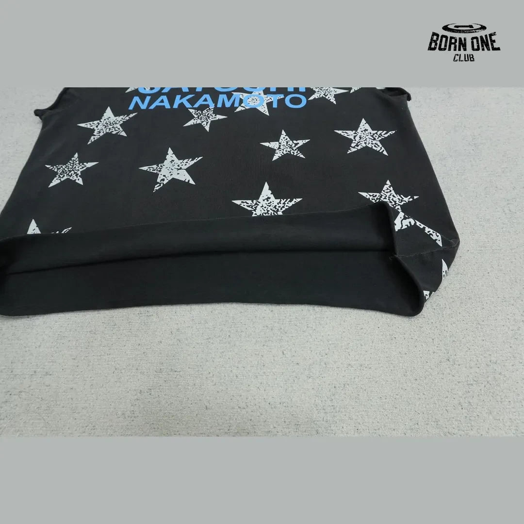 Camiseta Regata Satoshi Nakamoto Stars Sleeveless Tee Black