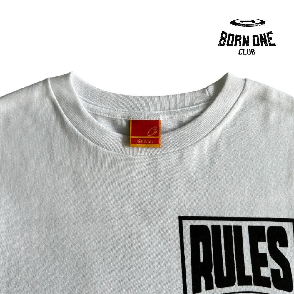 Camiseta Rules Block White and Black Corteiz