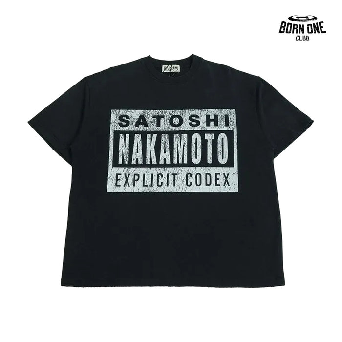 Camiseta Satoshi Nakamoto Explicit Codex Tee Black