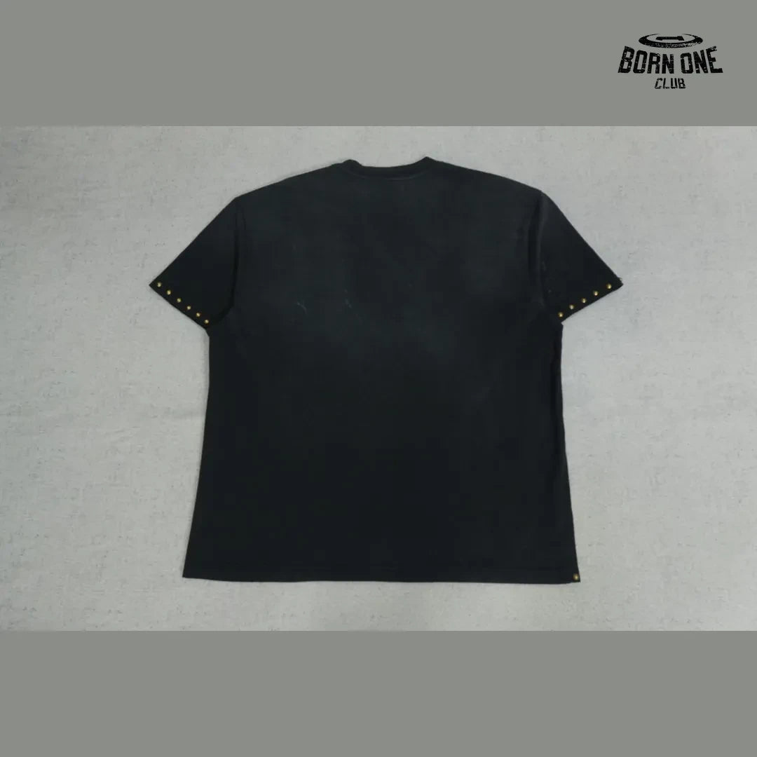 Camiseta Satoshi Nakamoto Green Hands Rhinestone Tee Black