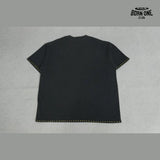 Camiseta Satoshi Nakamoto Orange Logo Studded Tee Black