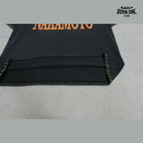 Camiseta Satoshi Nakamoto Orange Logo Studded Tee Black