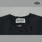 Camiseta Satoshi Nakamoto Paint Splatter Distressed Tee Black