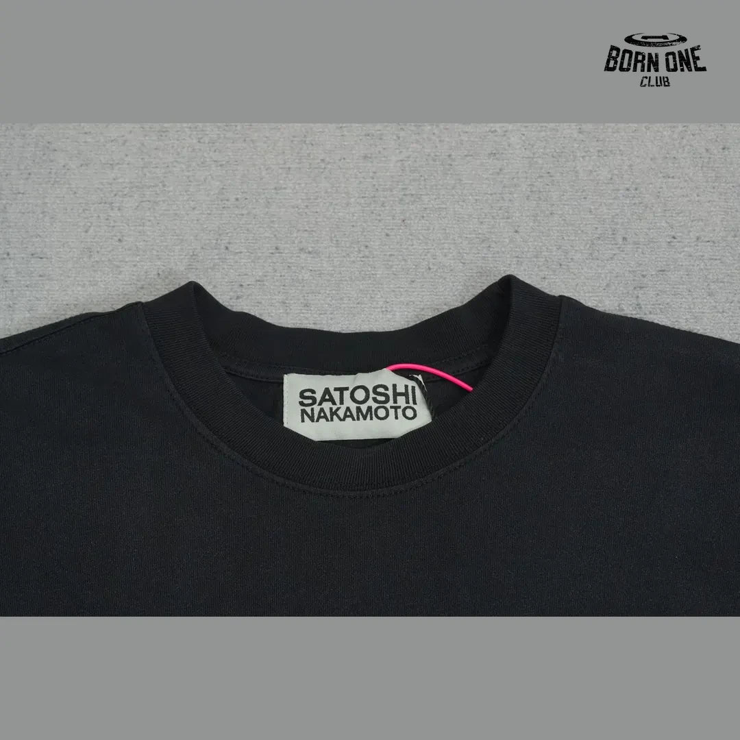 Camiseta Satoshi Nakamoto Rhinestone Logo Tee Black