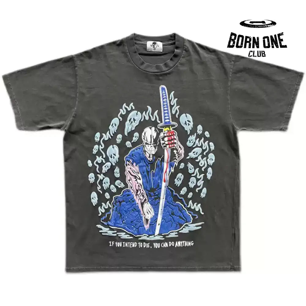 Camiseta Warren Lotas Pink Blue Skulls Stone Washed