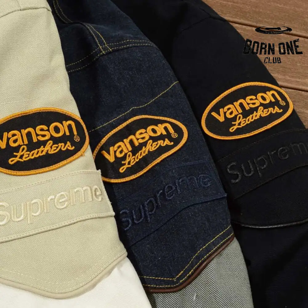 Jaqueta Supreme x Vanson Leathers Cordura White Cream