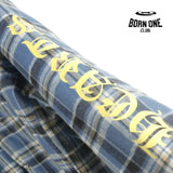 Chrome Heart Check Cotton Long Sleeve Shirt Blue Camiseta