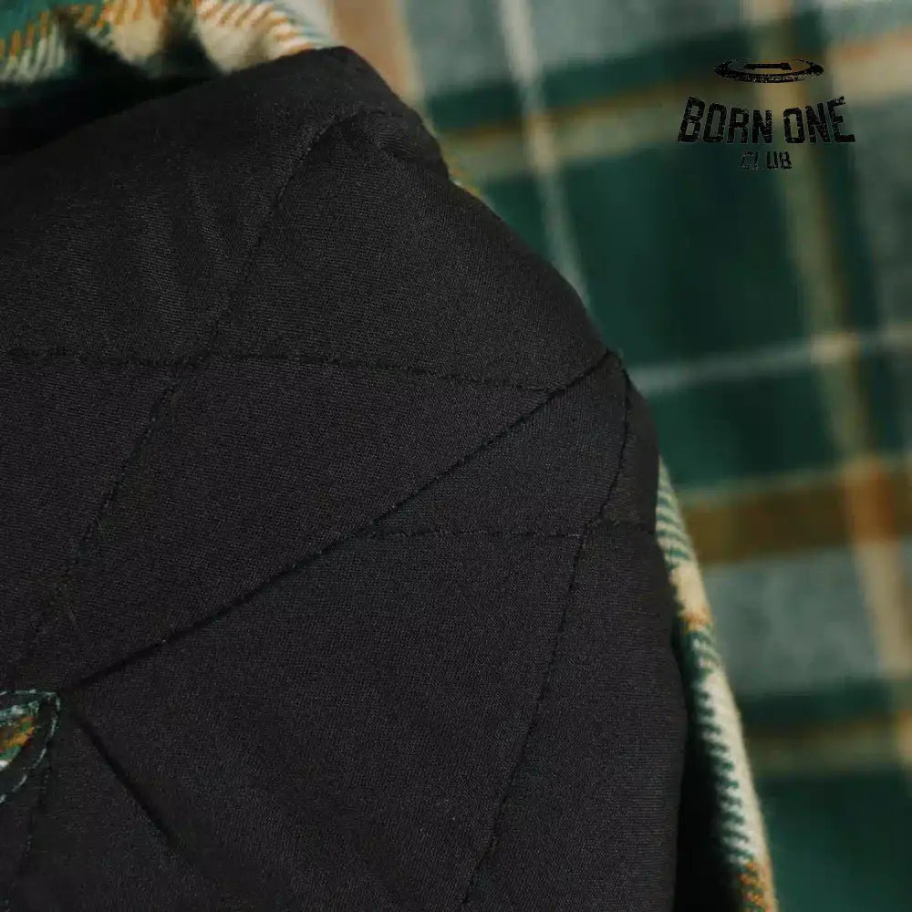 Chrome Heart Check Cotton Long Sleeve Shirt Green Camisa