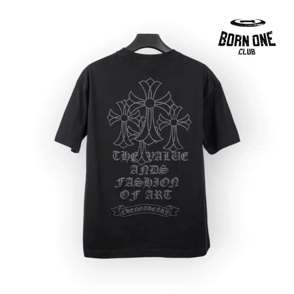 Chrome Heart Corss Outline T-Shirt in Black Camista