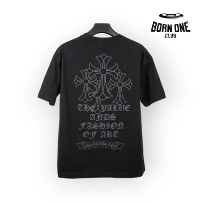 Chrome Heart Corss Outline T-Shirt in Black Camista