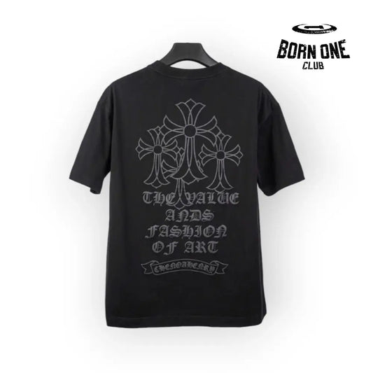Chrome Heart Corss Outline T-Shirt in Black Camista
