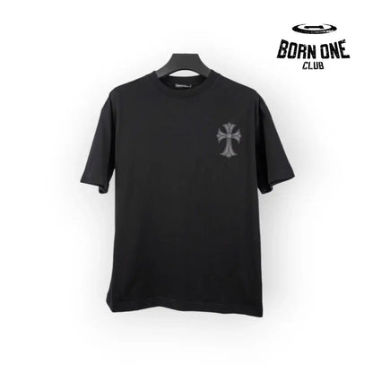 Chrome Heart Corss Outline T-Shirt in Black Camista