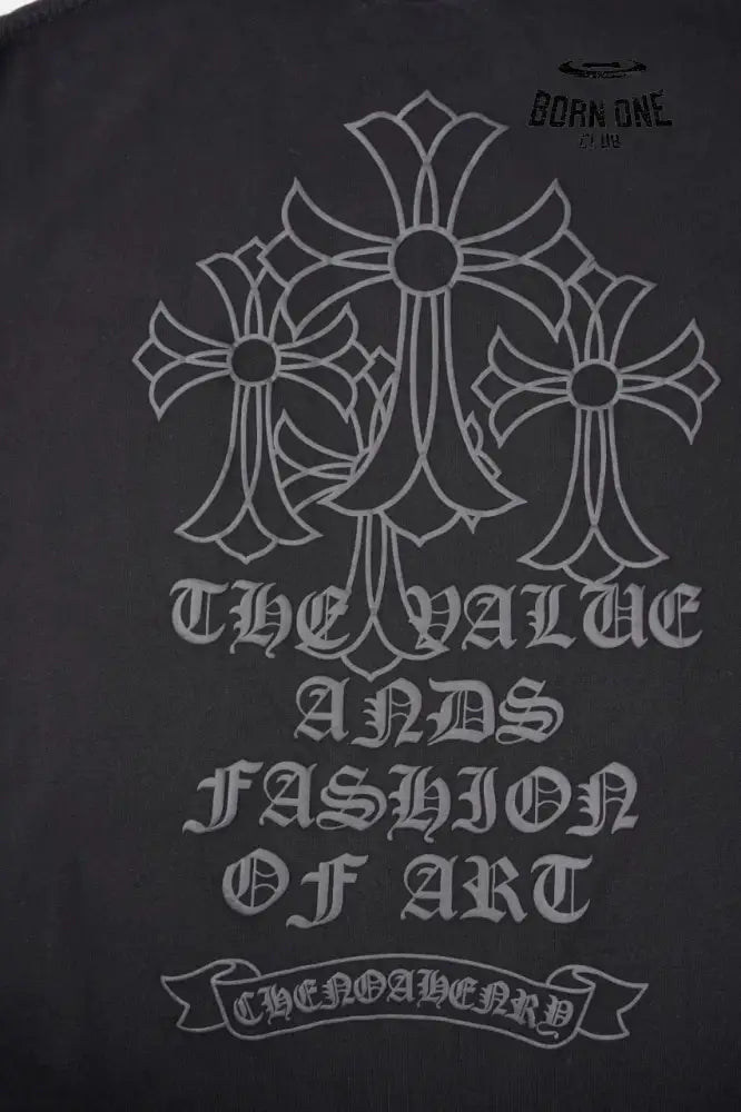 Chrome Heart Corss Outline T-Shirt in Black Camista