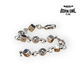 Chrome Heart Dice and Crossball Bracelete Pulseira Prata 925
