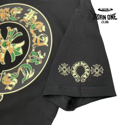 Chrome Heart Horse Shoe Logo Pocket T-Shirt in Camo Black Camiseta