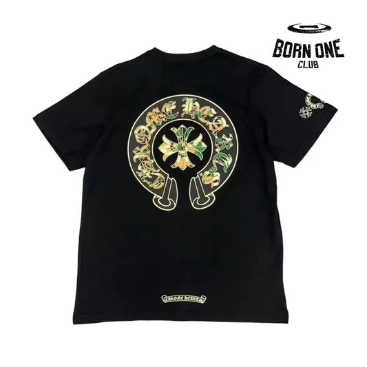 Chrome Heart Horse Shoe Logo Pocket T-Shirt in Camo Black Camiseta