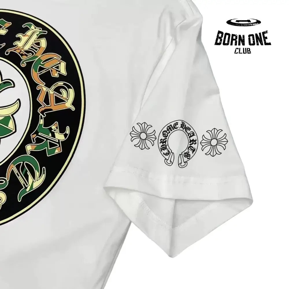 Chrome Heart Horse Shoe Logo Pocket T-Shirt in Camo White