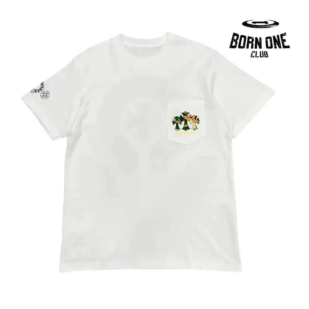 Chrome Heart Horse Shoe Logo Pocket T-Shirt in Camo White