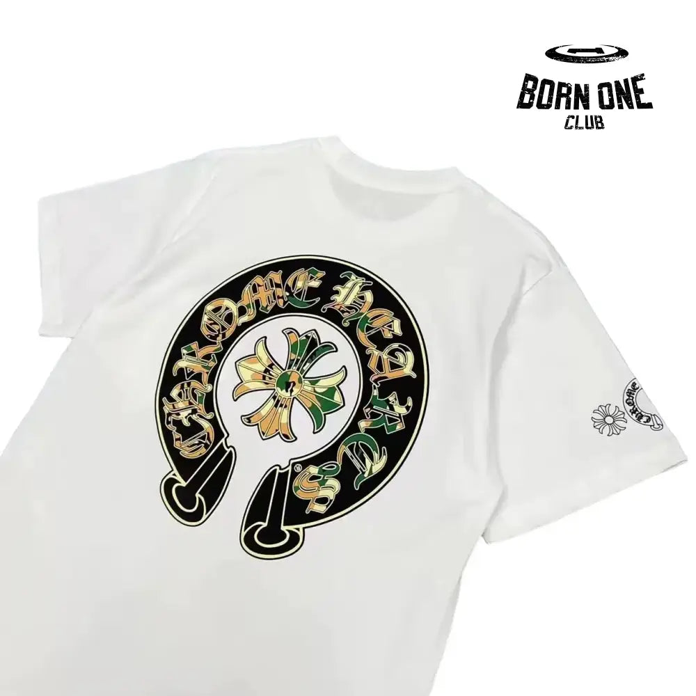 Chrome Heart Horse Shoe Logo Pocket T-Shirt in Camo White