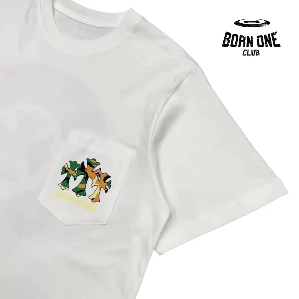Chrome Heart Horse Shoe Logo Pocket T-Shirt in Camo White